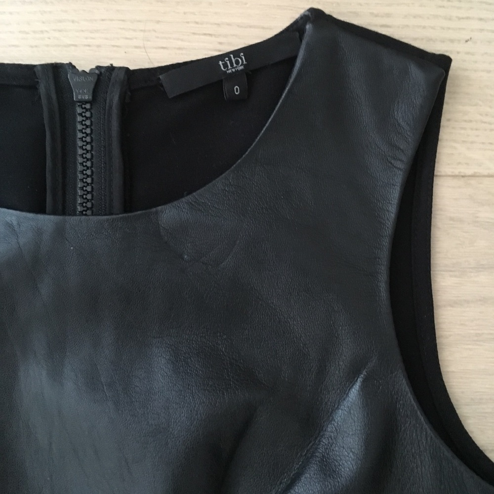 *SOLD* Tibi Sleeveless Leather Yoke Top - Picture 3 of 4